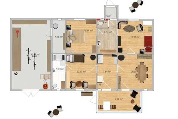 Grundriss  Ferienhaus Häuschen im Norden