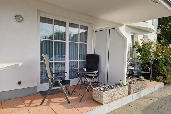 Terrasse  Ferienwohnung Anemone - Urlaub mit Hund am Rande des Nationalparks