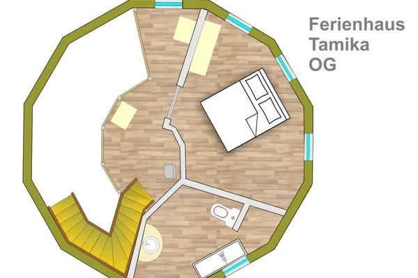 Ferienhaus Tamika am Tollensesee - Grundriss Obergeschoss  Tamika