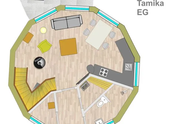 Ferienhaus Tamika am Tollensesee - Grundriss Erdgeschoss  Tamika