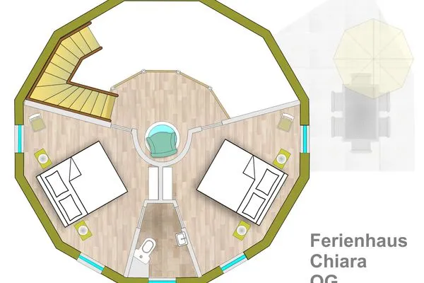 Kugelhaus Chiara am Tollensesee Penzlin – Grundriss Obergeschoss  Chiara