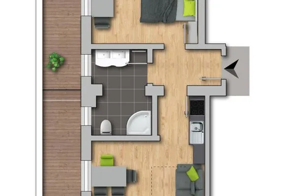 Grundriss 2D Plan  Soldanella 4 by Alpenidyll Apartments