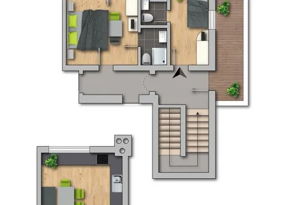 Grundriss 2D Plan  Soldanella 6 by Alpenidyll Apartments
