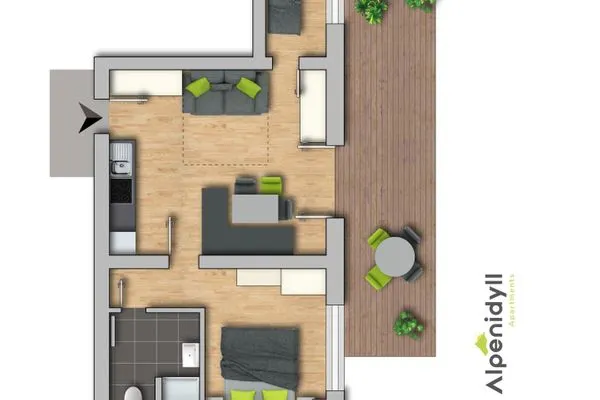 Grundriss 2D Plan  Soldanella 8 by Alpenidyll Apartments