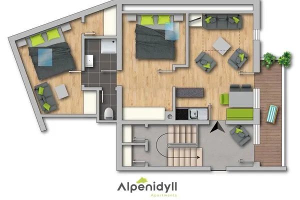 Grundriss, 2D Plan  City Life 1 by Alpenidyll Apartments