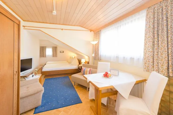 Bedroom and living area with a TV  City Life 5 by Alpenidyll Apartments