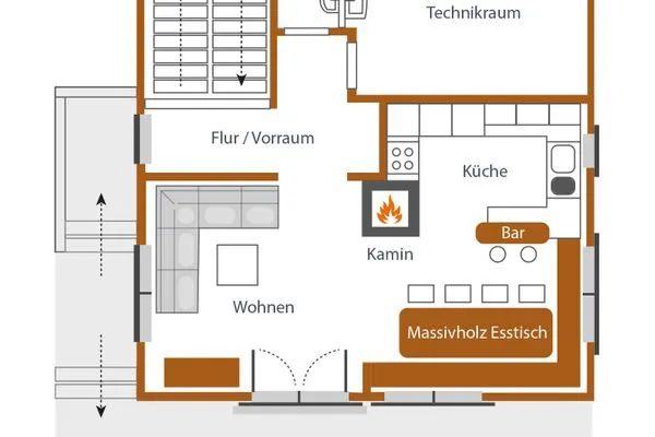 Ground Floor Plan  Chalet Huber by Alpenidyll Apartments