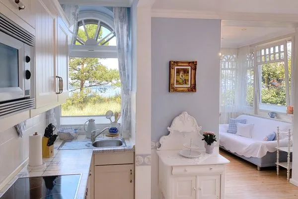 Wohnzimmer  Villa Hansa App. B1 - Ferienwohnung mit atemberaubendem Blick auf die Ostsee