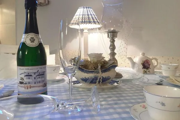   Villa Hansa App. C1 - mit Strandkorb und Palmen auf der Terrasse