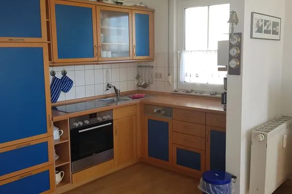 Küche / Küchenzeile  Ferienwohnung Kapitänsmesse -  traumhafter Ausblick über Hafen und Meer