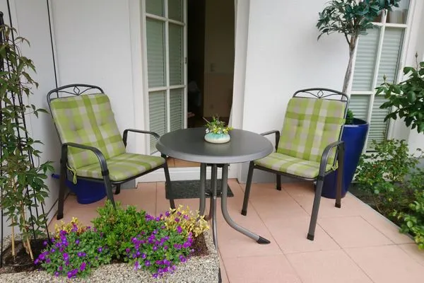 Terrasse  Ferienwohnung Kleiner Seeigel in Sassnitz auf Rügen mit Terrasse