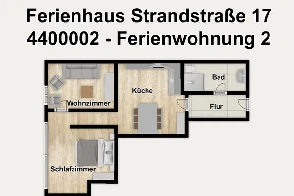 Grundriss Ferienhaus Strandstraße 17 Ferienwohnung 2