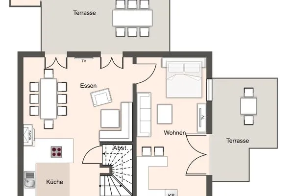 Reetdachhaus Dünenstieg Reetdachhaus Dünenstieg acht SPO Dorf - Grundriss