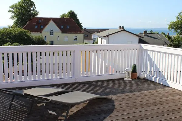 Terrasse  Ferienwohnung Rundumblick - zentral in der Hafenstadt Sassnitz