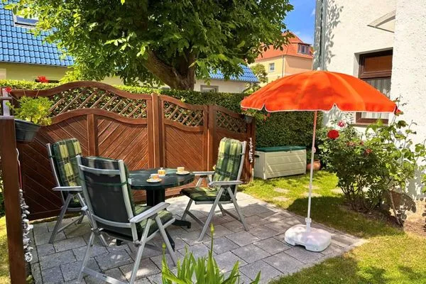 Terrasse  Ferienwohnung Seerose - der Kreideküste so nah