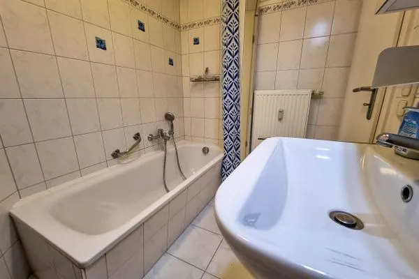 Badezimmer  Ferienwohnung Sonnenblick - zentral in der Hafenstadt Sassnitz