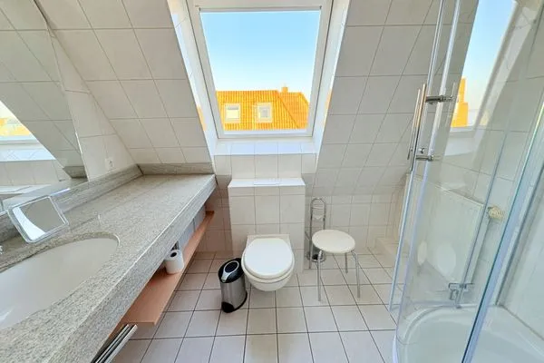 Badezimmer  Fewo "An de Waterkant" - Leuchtturmblick, Balkon