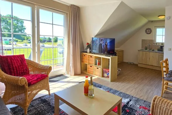 Wohnzimmer  Ferienwohnung Muschel - Ostsee-Urlaub mit Hund