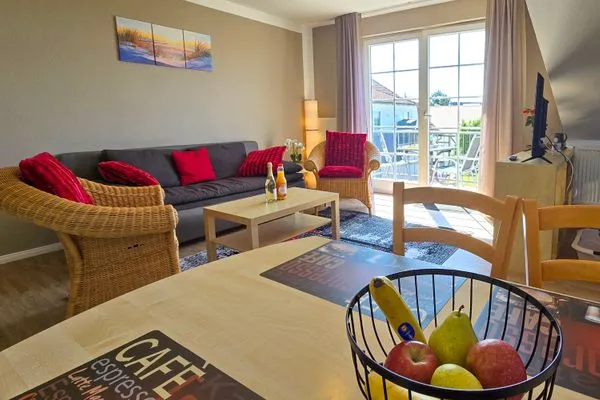 Wohnzimmer  Ferienwohnung Muschel - Ostsee-Urlaub mit Hund