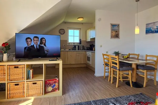 Wohnzimmer  Ferienwohnung Muschel - Ostsee-Urlaub mit Hund