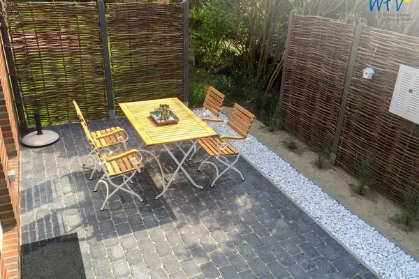 Terrasse Ferienhaus Melkerpad 28 Ferienwohnung Langeoogzeit