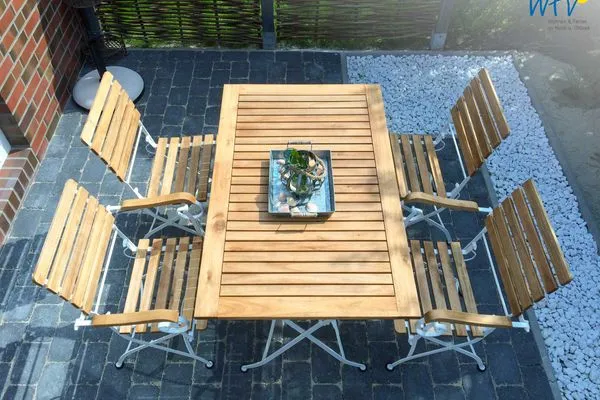 Terrasse Ferienhaus Melkerpad 28 Ferienwohnung Langeoogzeit