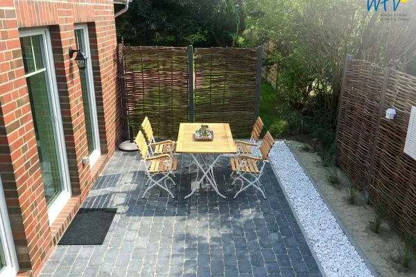 Terrasse Ferienhaus Melkerpad 28 Ferienwohnung Langeoogzeit