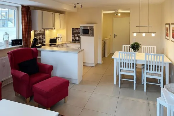 Wohnzimmer Strand Residenz Ferienwohnung "Strandruh"