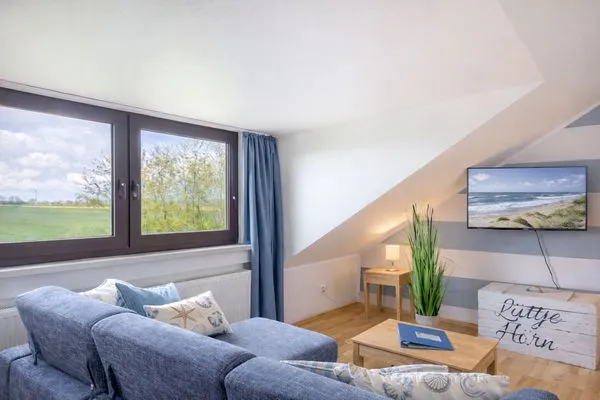 Wohnzimmer  Haus Lüttje Hörn Apartment Meer
