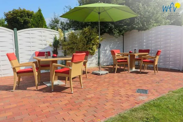 Gemeinschaftsterrasse Haus am Meer Ferienwohnung Denise
