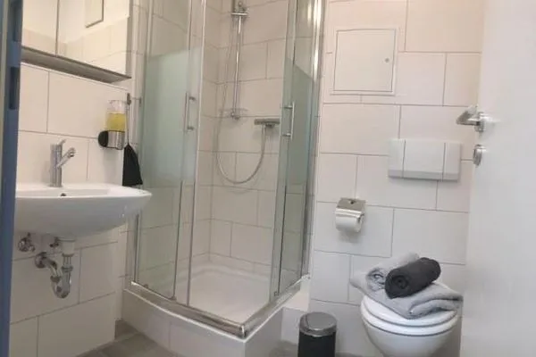 Badezimmer  Ferienwohnung Haffblick A8 am Salzhaff