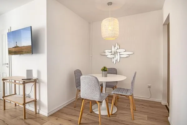 Wohnzimmer  Ferienwohnung Blick auf die Eckernförder Bucht