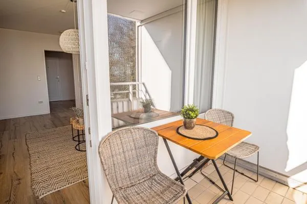 Balkon  Ferienwohnung Blick auf die Eckernförder Bucht