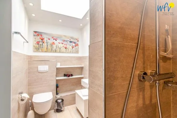 Badezimmer Haus Dünenblick Ferienwohnung 1