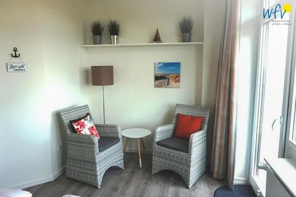 Schlafzimmer Haus Dünenblick Ferienwohnung 1