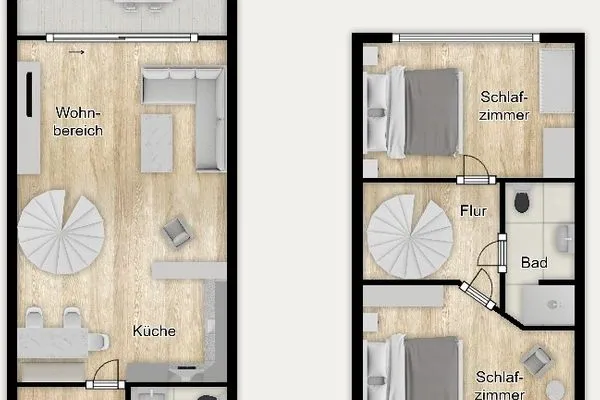 Grundriss Haus Dünenblick Ferienwohnung 1