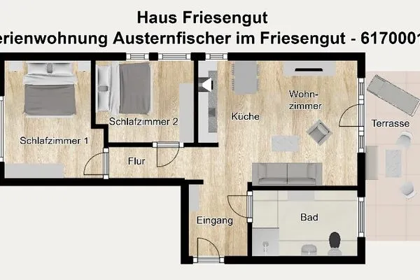 Grundriss Haus Friesengut Ferienwohnung Austernfischer