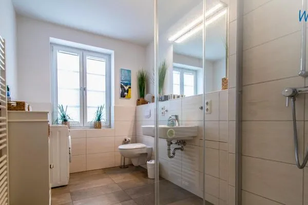 Badezimmer Haus Friesengut Ferienwohnung Austernfischer