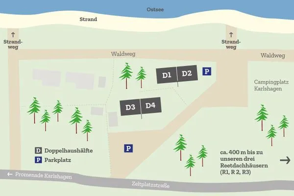   Ferienglück im Doppelhaus - 60 m zum Strand (Haus 4)