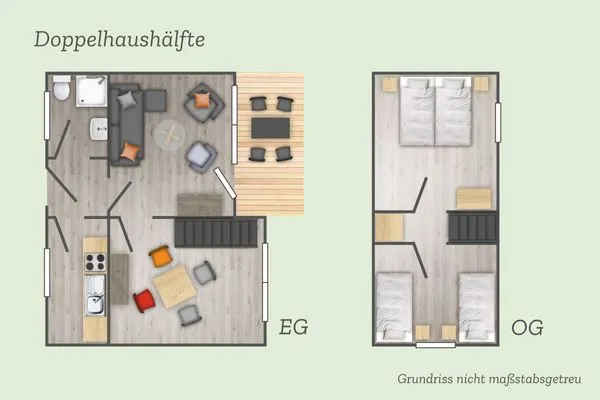   Ferienglück im Doppelhaus - 60 m zum Strand (Haus 4)