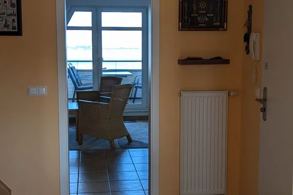 Wohnzimmer  Fewo "An de Waterkant" - Leuchtturmblick, Balkon