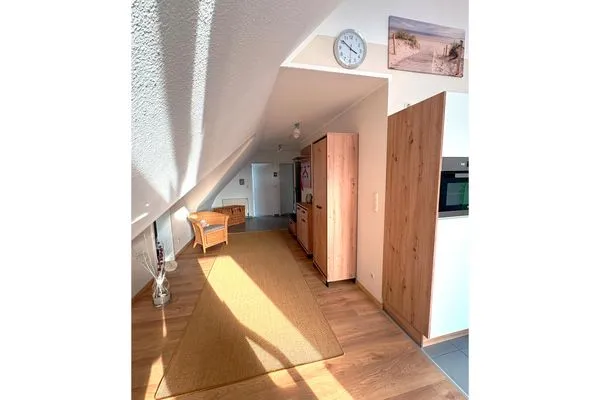 Blick in den Flur vom Wohnzimmer  Ferienwohnung Seepferdchen