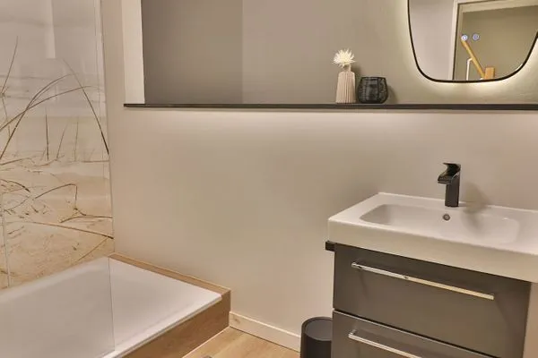 Badezimmer  Ferienhaus Seeschwalbe 12/2