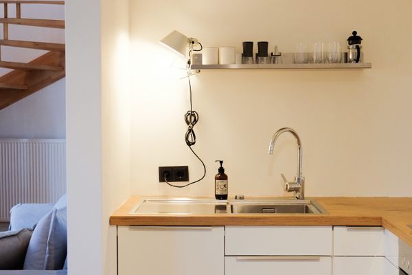  BLAUSAND im Malergarten Ahrenshoop - Küche / Küchenzeile