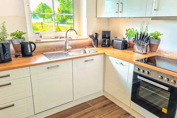 Küche / Küchenzeile  Ferienhaus Haffliebe mit Sauna und Kamin