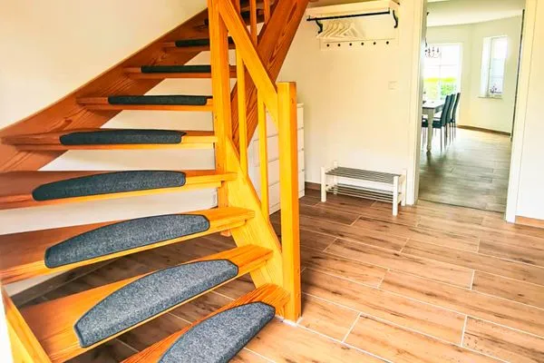 Wohnzimmer  Ferienhaus Haffliebe mit Sauna und Kamin