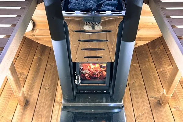 Sauna  Ferienhaus Haffliebe mit Sauna und Kamin