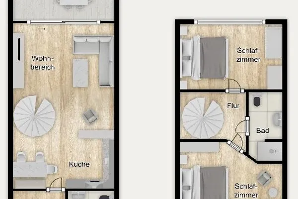 Grundriss Haus Dünenblick Ferienwohnung 2