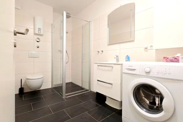 Badezimmer  Ferienwohnung "Sprotte" am Schönberger Strand