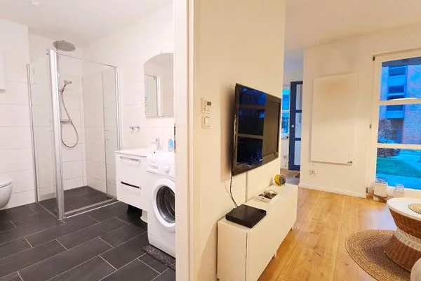 Badezimmer  Ferienwohnung "Sprotte" am Schönberger Strand